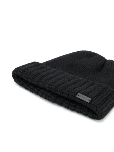 Shop Saint Laurent Cashmere Knit Hat In Black