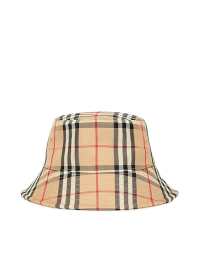 Shop Burberry Vintage Check Bucket Hat In Nude & Neutrals
