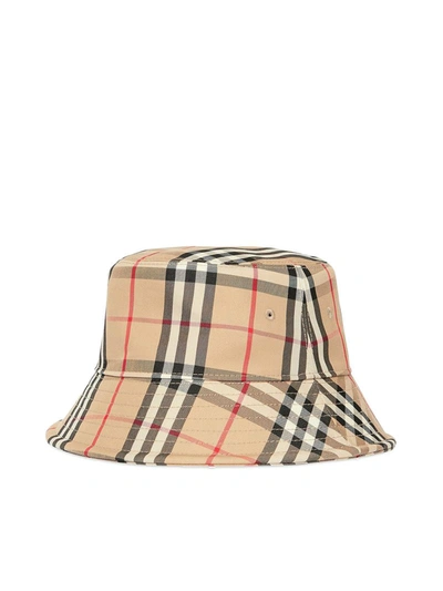 Shop Burberry Vintage Check Bucket Hat In Nude & Neutrals