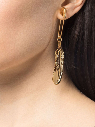 Shop Ambush Feather Charm With Safety Pin In Metallic