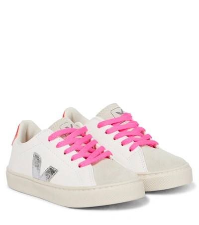 Shop Veja Esplar Leather Sneakers In White