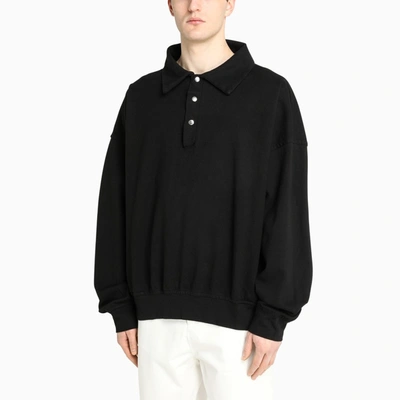 Shop Rhude Polo/sweatshirt In Black Cotton