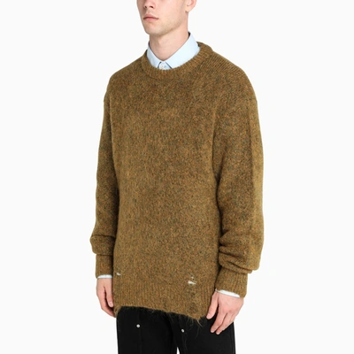 Shop Andersson Bell Damaged Crewneck Sweater In Green