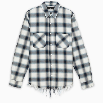 Shop Amiri Navy Checked Shirt In Blue