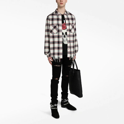 Shop Amiri Flannel Checked Shirt In Red
