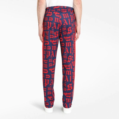 Shop Palm Angels Blue/red Broken Logo Track Pants