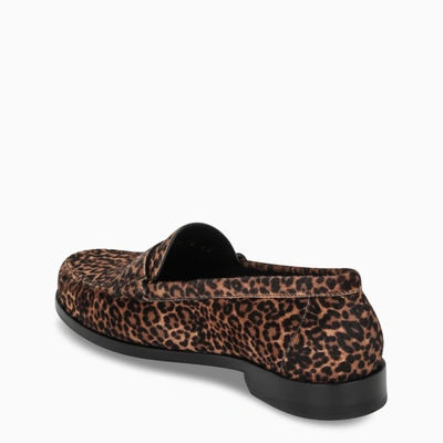 Shop Saint Laurent Pony-effect Loafers With Leopard Print In Brown