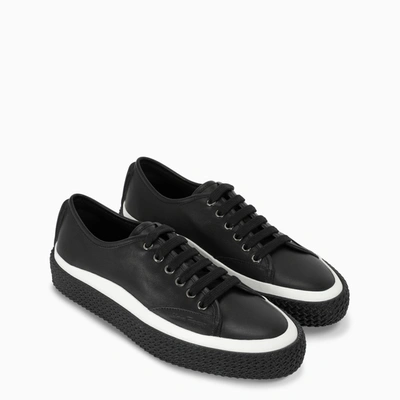 Shop Ferragamo Black Sneakers With Texturized Sole