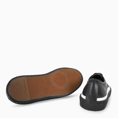 Shop Ferragamo Black Sneakers With Texturized Sole