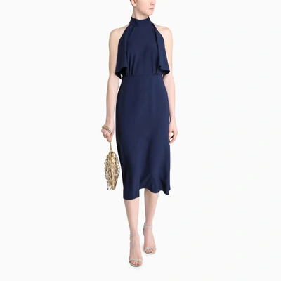Shop Prada Blue Sleeveless Midi Dress