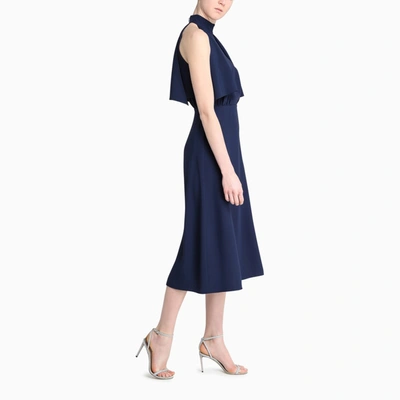 Shop Prada Blue Sleeveless Midi Dress