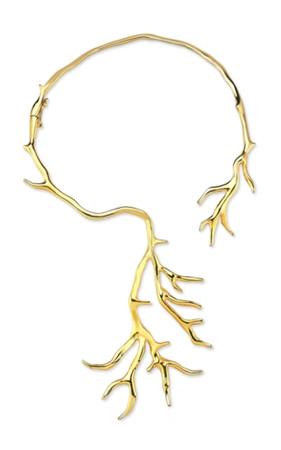 Shop Evren Kayar Women's Big Coral 22k Gold Vermeil Necklace