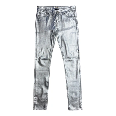 Pre-owned Saint Laurent Slim Pants In Silver