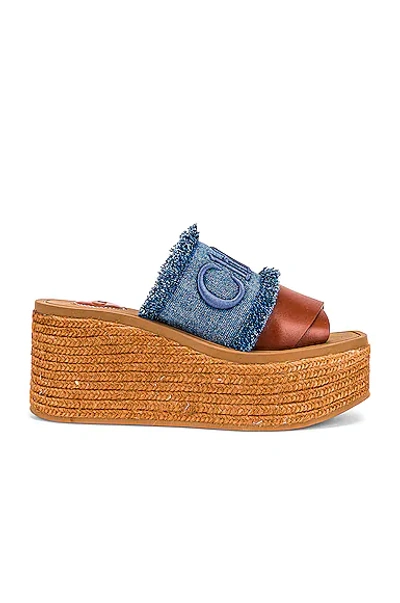 Shop Chloé Woody Espadrille Mules In Deep Denim