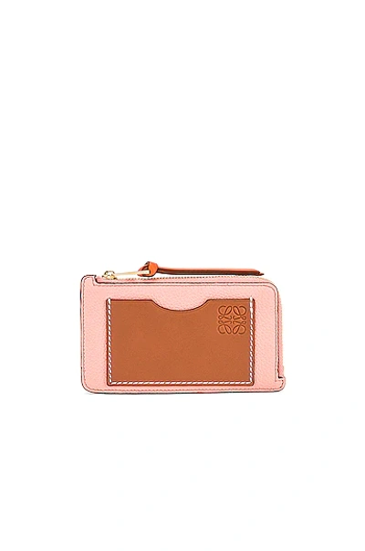 Shop Loewe Coin Cardholder In Blossom & Tan