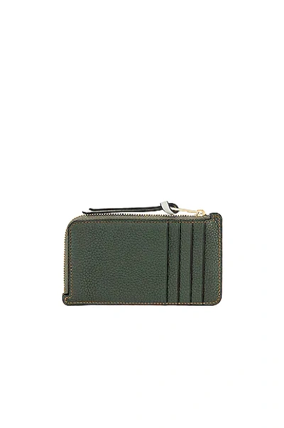 Shop Loewe Coin Cardholder In Vintage Khaki & Lime Yellow