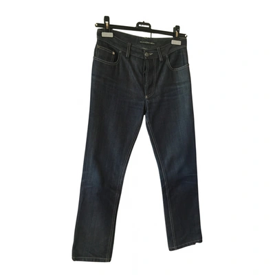 Pre-owned Balenciaga Straight Jeans In Navy