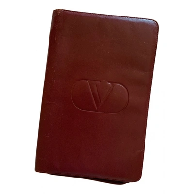 Pre-owned Valentino Leather Home Decor In Burgundy