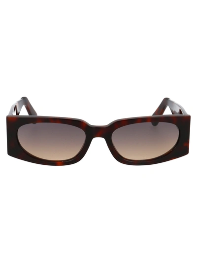 Shop Gcds Rectangular Frame Sunglasses In Brown