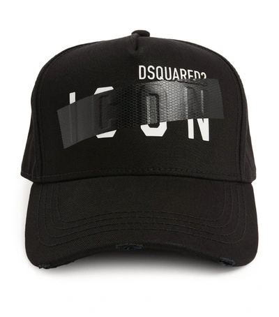 Shop Dsquared2 Icon Tape Baseball Cap In Black