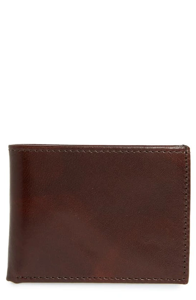 Shop Johnston & Murphy Leather Wallet In Mahogany Italian Steer Leather