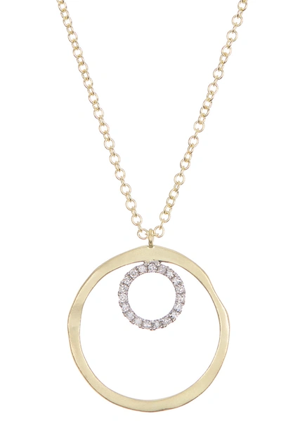 Shop Meira T 14k Yellow Gold Diamond Circle Pendant Necklace In Two Tone Yellow Gold