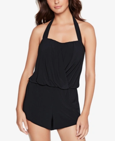 Shop Magicsuit Brooke One-piece Swimsuit Romper In Black
