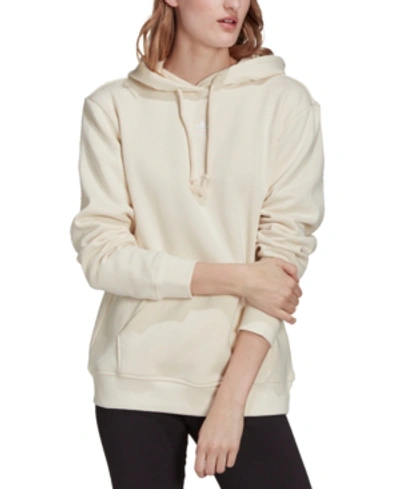 Shop Adidas Originals Women's Essentials Fleece Sweatshirt Hoodie In Wonder White