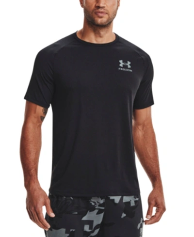 Shop Under Armour Under Amour Men's Freedom Performance Tech Logo T-shirt In Black