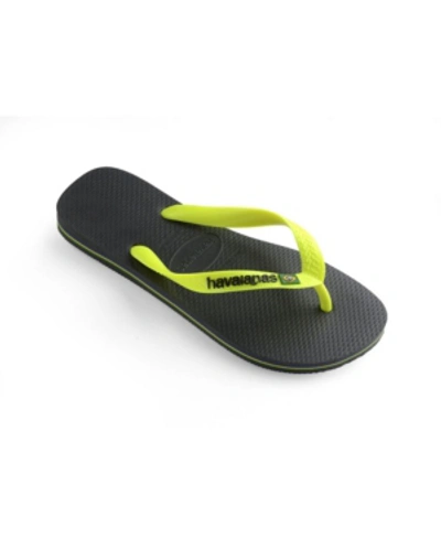 Shop Havaianas Men's Brazil Logo Flip-flop Sandals Men's Shoes In New Graphite
