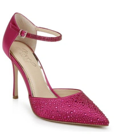 Shop Jewel Badgley Mischka Women's Jailene Evening Pump Women's Shoes In Pink Satin