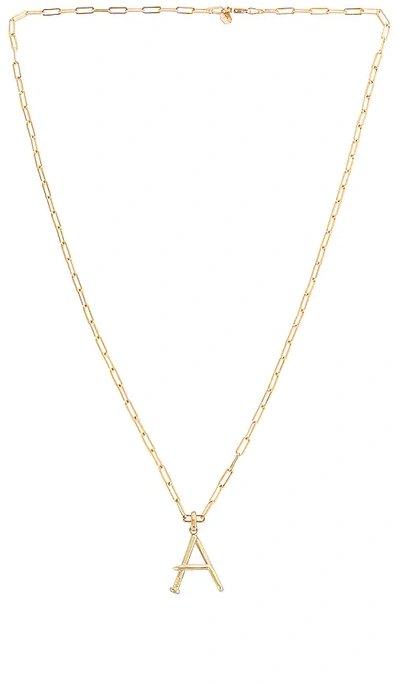 Shop Zoe Lev 14k Gold Large Nail Initial Necklace In Metallic Gold