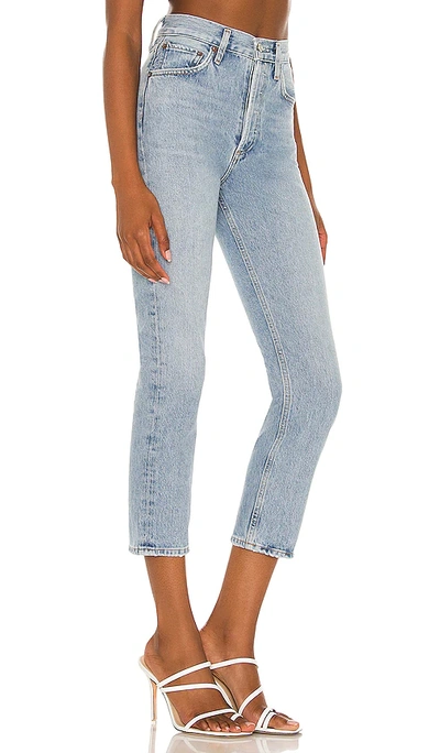 Shop Agolde Riley High Rise Straight Crop In Blue