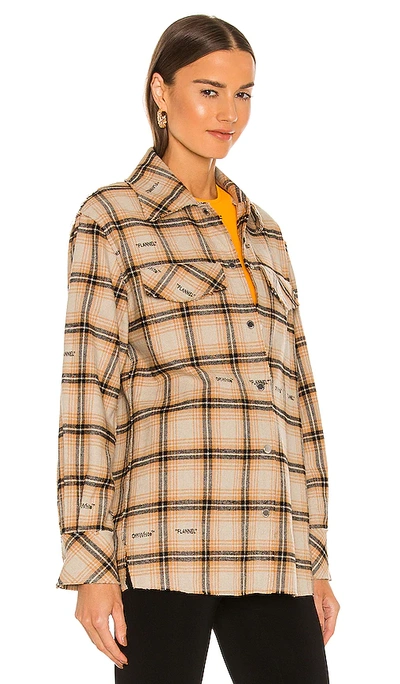 Shop Off-white Check Shirt Jacket In Beige
