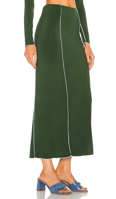 Shop The Line By K Vana Skirt In Hunter Green  Powder Blue & Ivory Contra