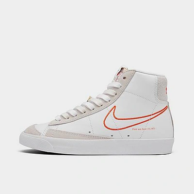 Shop Nike Women's Blazer Mid '77 Se 50 Years Casual Shoes In White/orange/summit White/sail