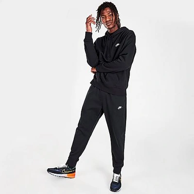 Shop Nike Sportswear Club Fleece Cuffed Jogger Pants In Black/white/grey