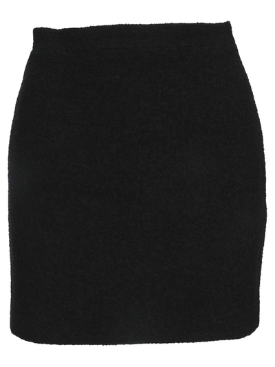 Shop Alessandra Rich Tweed Bouclé Mini Skirt In Black
