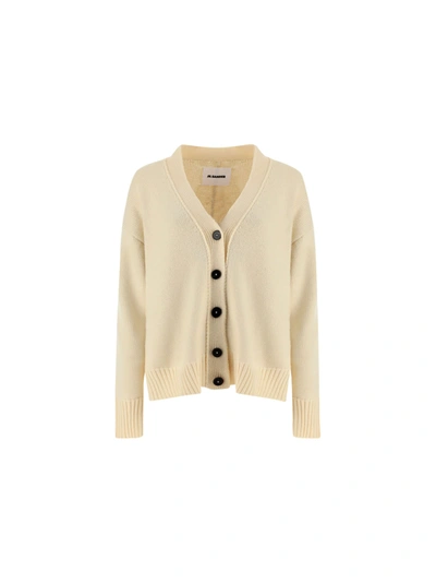 Jil Sander Button-up Knitted Cardigan In Light/pastel Yellow