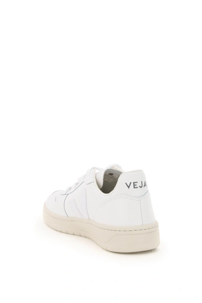 Shop Veja V-10 Leather Sneakers In White