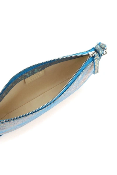 Shop By Far Holografic-effect Leather Rachel Bag In Blue