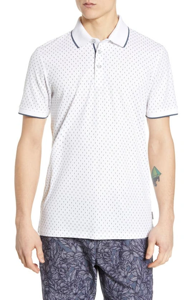 Shop Ted Baker Toff Slim Fit Print Piqué Polo In White