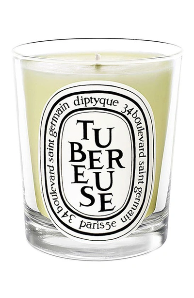 Shop Diptyque Tubereuse (tuberose) Scented Candle, 6.5 oz In Clear Vessel