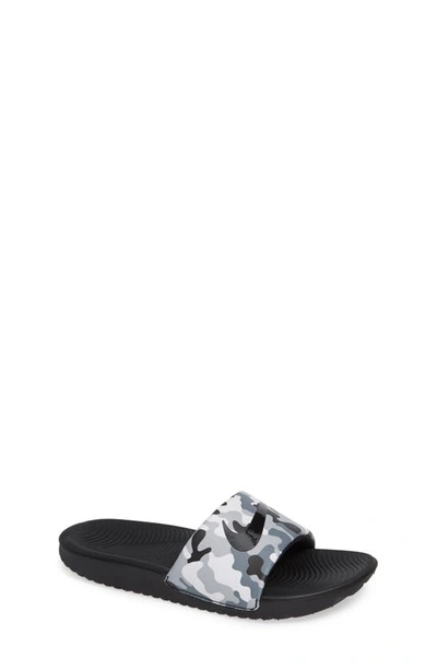 Shop Nike Kawa Slide Sandal In Wolf Grey/ Black/ White