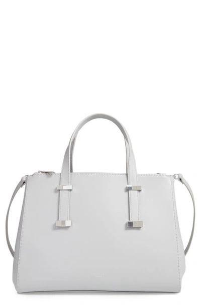 Shop Ted Baker Large Leather Tote In Grey