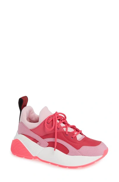 Shop Stella Mccartney Eclypse Hook-and-loop Sneaker In Pink/ White