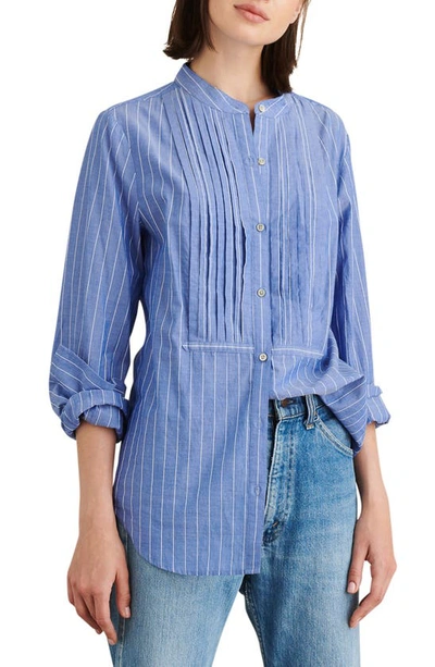 Shop Alex Mill Stripe Tux Shirt In Blue/ White