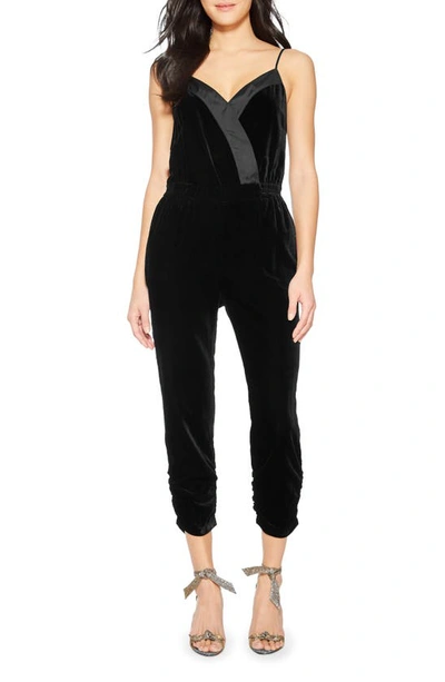 Shop Parker Preston Sleeveless Velvet Jumpsuit In Black