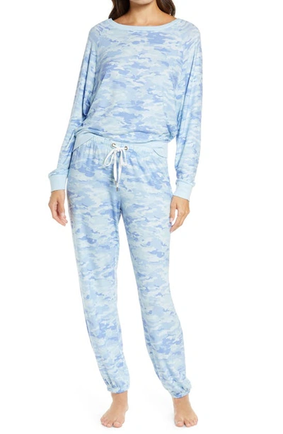 Shop Honeydew Intimates Star Seeker Brushed Jersey Pajamas In Brisk Camo