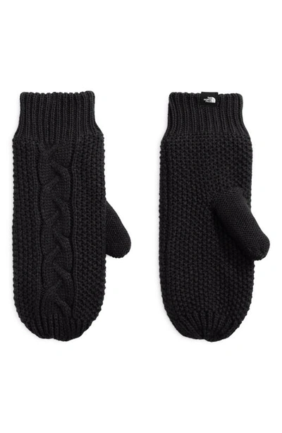 Shop The North Face Minna Cable Knit Mittens In Tnf Black